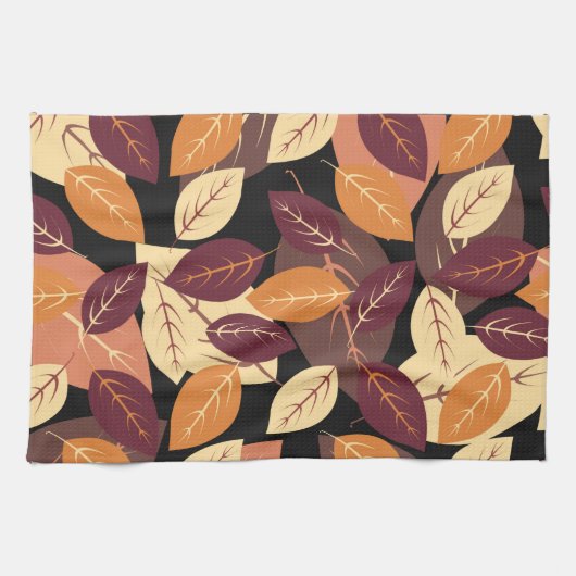 Eenvoudige herfst laat donker theedoek (Horizontaal)