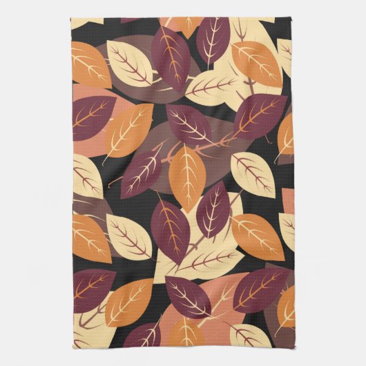 Eenvoudige herfst laat donker theedoek (Verticaal)