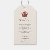 Eenvoudige Herfst Leaf Cream Bestemming Bruiloft W Cadeaulabel (Voorkant)