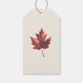 Eenvoudige Herfst Leaf Cream Bestemming Bruiloft W Cadeaulabel (Achterkant)
