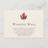 Eenvoudige Herfst Leaf Cream Bruiloft Wishing Well Informatiekaartje (Voorkant)