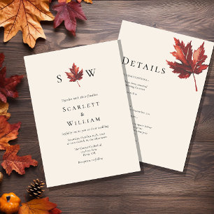Eenvoudige Herfst Leaf Cream Monogram Alles In Een Kaart