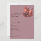 Eenvoudige Herfst Leaf Mauve bruiloft repetitie di Kaart (Voorkant)