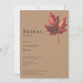 Eenvoudige Herfst Leaf Terracotta Bruiloft Vrijgez Kaart (Voorkant)