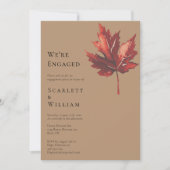 Eenvoudige Herfst Leaf Terracotta We zijn verloofd Kaart (Voorkant)