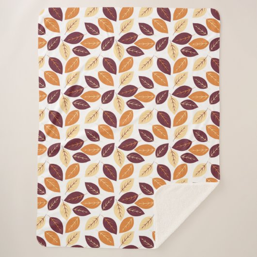 Eenvoudige herfst Leaves Sherpa Blanket Sherpa Deken (Voorkant)