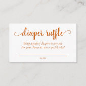 Eenvoudige Herfst Luier Raffle | gebrande Oranje d Informatiekaartje (Voorkant)