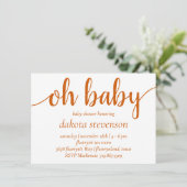 Eenvoudige Herfst Oh Baby | gebrande Oranje script Kaart (Staand voorkant)