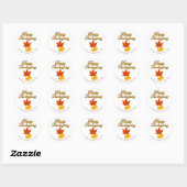 Eenvoudige herfst oogst happy thanksgiving ronde sticker (Vel)