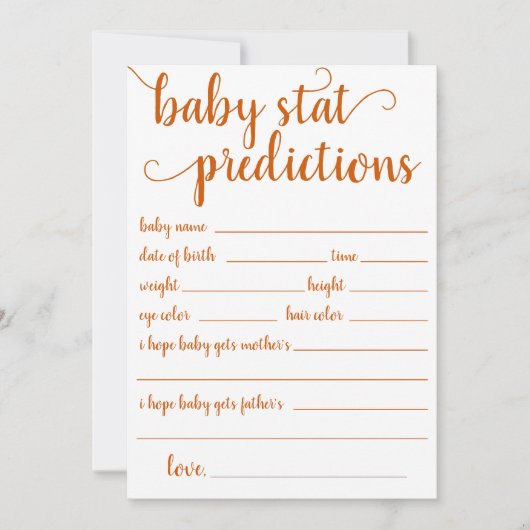 Eenvoudige Herfst | Oranje Keepsake-Kaart Kaart (Voorkant)