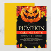 Eenvoudige Herfst Pompoen Carving Party Halloween  Kaart (Voorkant / Achterkant)