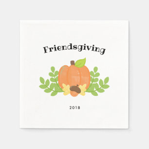 Eenvoudige Herfst pompoen Friendsgiving Diner Servet