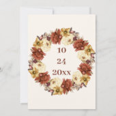 Eenvoudige Herfst rustieke bruiloft Save The Date (Achterkant)