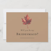 Eenvoudige Herfst terracotta bruiloft bruidsmeisje Kaart (Voorkant)