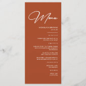 Eenvoudige Herfst Terracotta bruiloft Menu (Voorkant)