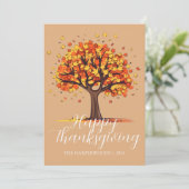 Eenvoudige Herfst Trees Happy Thanksgiving Familie Feestdagenkaart (Staand voorkant)