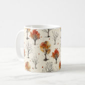 Eenvoudige Herfst Trees Print Herfst Esthetisch Koffiemok (Voorkant links)