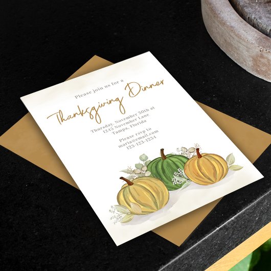 Eenvoudige herfst Waterverf bladeren pompoen kaleb Kaart