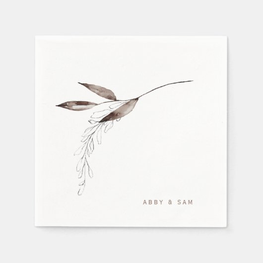 Eenvoudige Herfst-weddenschap-namen Cocktail Servet (Voorkant)