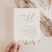 Eenvoudige herfst Wildflower Beige bruiloft uitnod Kaart