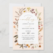 Eenvoudige Herfst Wildflower Boho Tuin Boog Bruilo Kaart (Voorkant)