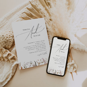 Eenvoudige herfst Wildflower   Huwelijksuitnodigin Kaart