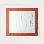 Eenvoudige herfstbladeren terracotta bruiloft acht wandkleed (Voorkant (horizontaal))