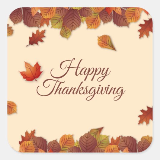 Eenvoudige herfstbladeren Thanksgiving | Sticker S (Voorkant)