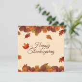 Eenvoudige herfstbladeren Thanksgiving | Uitnodigi Kaart (Staand voorkant)