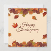 Eenvoudige herfstbladeren Thanksgiving | Uitnodigi Kaart (Voorkant)