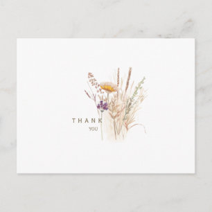 Eenvoudige herfstbloem begrafenis bedankje briefkaart