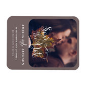 Eenvoudige herfstfoto save the date magneet (Horizontaal)