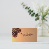 Eenvoudige herfstkleurige visitekaartjes van denne (Staand voorkant)