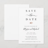 Eenvoudige herfstvulling bespaart de datumkaart save the date (Voorkant / Achterkant)