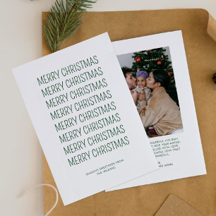 Eenvoudige Herhalende Prettig Kerstmis Foto Feestdagenkaart