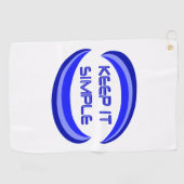 Eenvoudige herstelslogan-offerte in blauw houden golfhanddoek (Horizontaal)