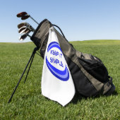 Eenvoudige herstelslogan-offerte in blauw houden golfhanddoek (Groen)