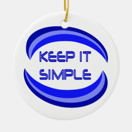 Eenvoudige herstelslogan-offerte in blauw houden keramisch ornament