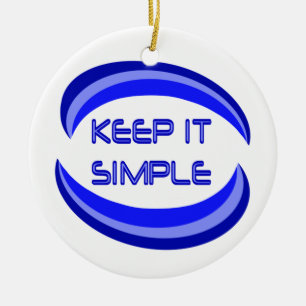 Eenvoudige herstelslogan-offerte in blauw houden keramisch ornament