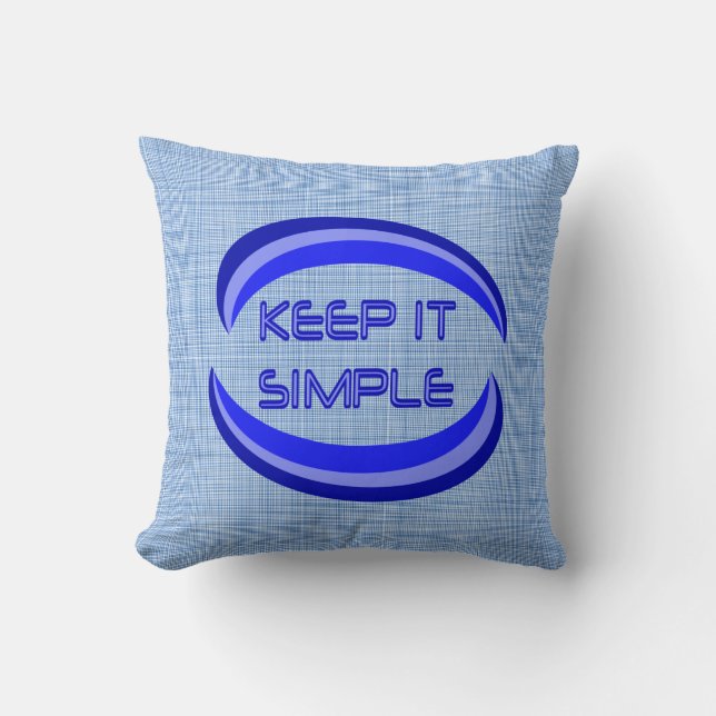 Eenvoudige herstelslogan-offerte in blauw houden kussen (Voorkant)