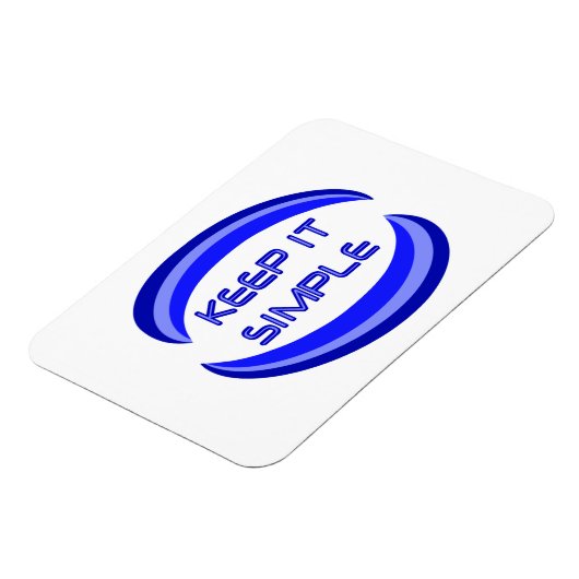 Eenvoudige herstelslogan-offerte in blauw houden magneet (Linkerzijde)