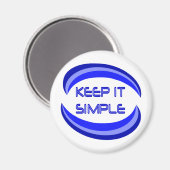 Eenvoudige herstelslogan-offerte in blauw houden magneet (Voorkant / Achterkant)