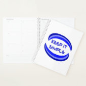 Eenvoudige herstelslogan-offerte in blauw houden planner (Display)