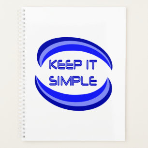 Eenvoudige herstelslogan-offerte in blauw houden planner