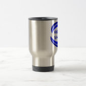 Eenvoudige herstelslogan-offerte in blauw houden reisbeker (Center)