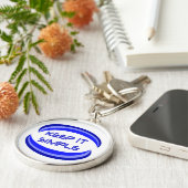 Eenvoudige herstelslogan-offerte in blauw houden sleutelhanger (Zijkant)