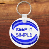 Eenvoudige herstelslogan-offerte in blauw houden sleutelhanger (Voorkant)