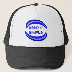 Eenvoudige herstelslogan-offerte in blauw houden trucker pet