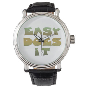 Eenvoudige herstelsoftware Slogan Quote Groene Gol Horloge
