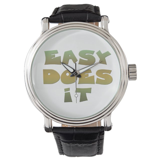 Eenvoudige herstelsoftware Slogan Quote Groene Gol Horloge (Voorkant)